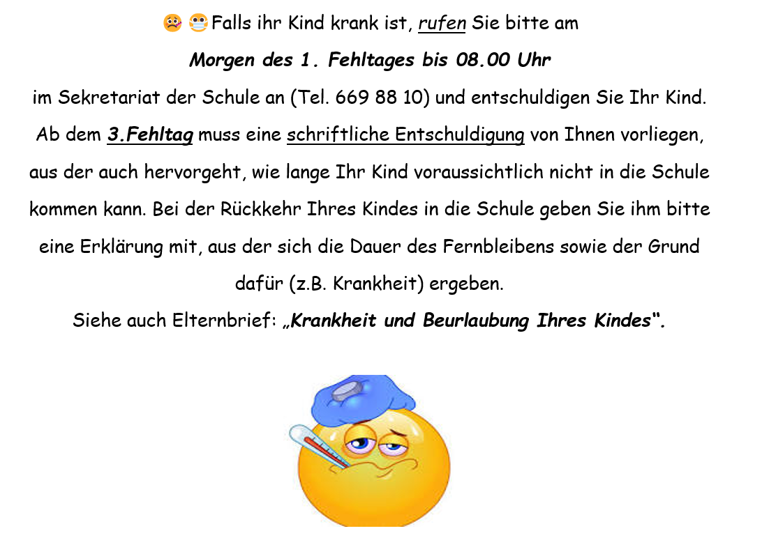 Info Krankmeldung